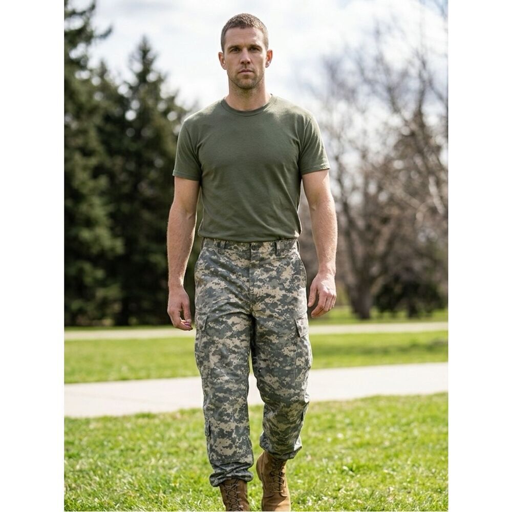 EUC - Military Issued Fatigue Pants- with adjustable waist & length - Size Large